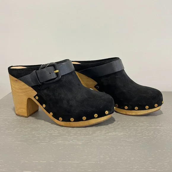 Veronica Beard Dacey Suede Mule Clogs Womens Size 8.5 in Black NWOT - Picture 4 of 7